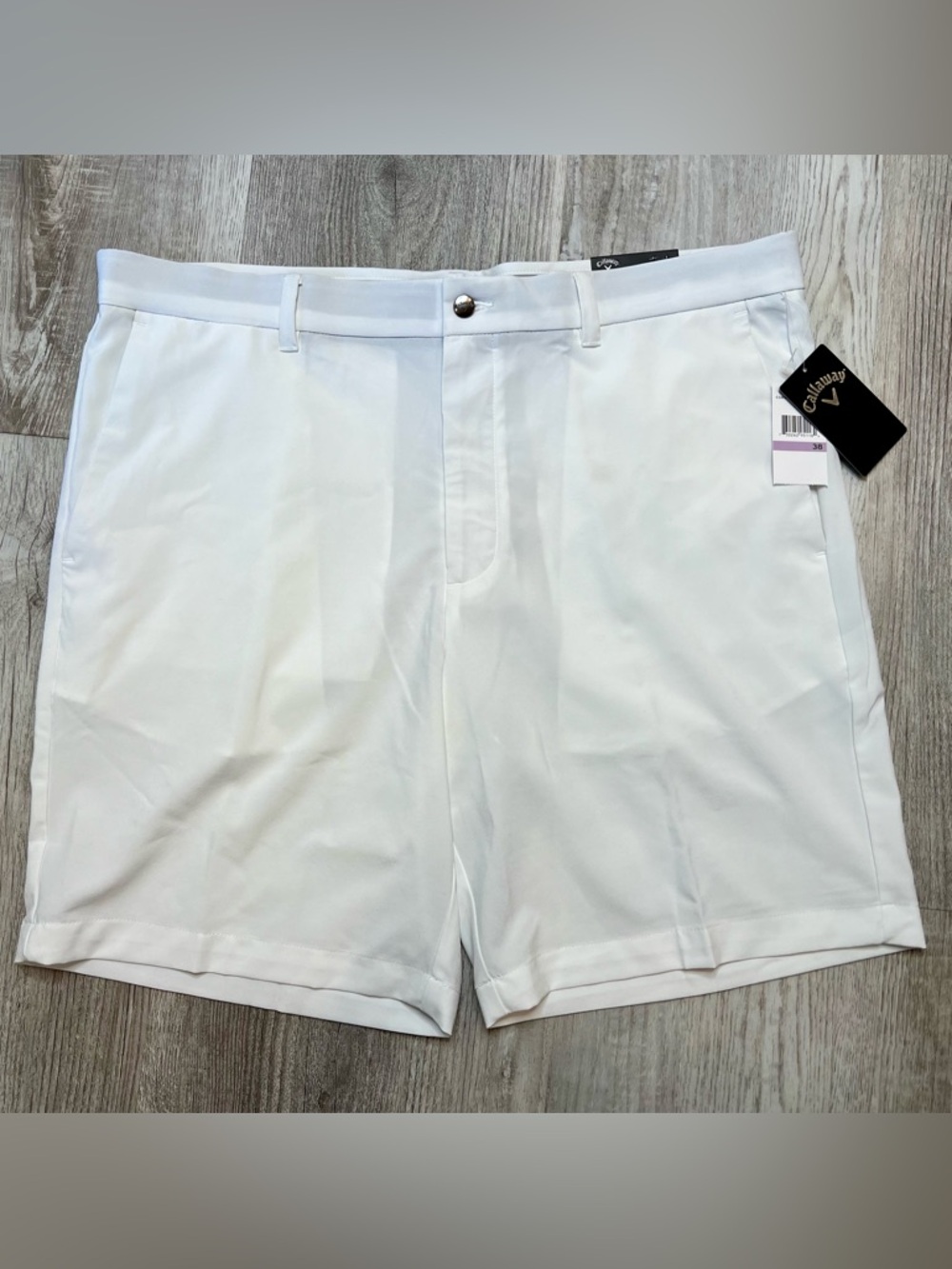 Callaway Golf Shorts Men's 38” waist Bright White Stretch Opti Dry Sun Protect